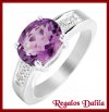 Anillo Plata Rodinada Amatistas Naturales