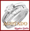 Anillo Plata Rodinada CZ Cristal Sinfin Y Solitario