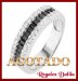 Anillo Plata Rodinada CZ Cristal/ Onix Sinfin 1/2