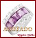 Anillo Plata Rodinada Amatistas Naturales