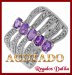 Anillo Plata Rodinada Amatistas Naturales