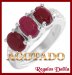 Anillo Plata Rodinada Rubies Naturales