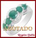 Anillo Plata Rodinada Esmeraldas Naturales