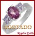 Anillo Plata Rodinada Amatistas Naturales