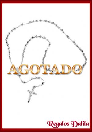 Rosario de Acero Eslabón Bolitas