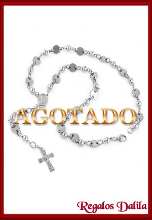 Rosario de Acero Eslabón Chato Comb.