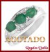 Anillo Plata Rodinada Esmeraldas Naturales