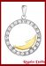 Dije de Plata 925 y Oro 14 Kt. Luna Con Cubics