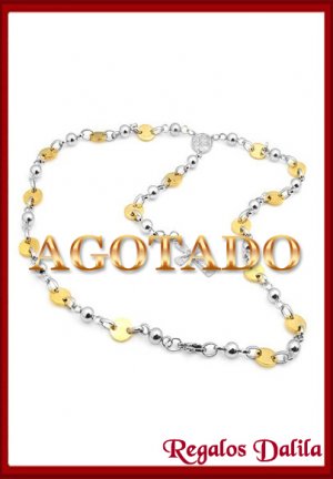 Rosario de Acero Y Oro Eslabón Combinado