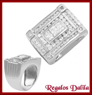 Anillo Plata Rodinada CZ Cristal Coctail
