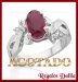 Anillo Plata Rodinada Rubi Natural y Topacios