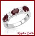 Anillo Plata Rodinada Rubies Naturales