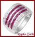 Anillo Plata Rodinada Rubes y Topacios