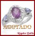 Anillo Plata Rodinada Amatistas/Tanzanitas