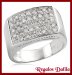 Anillo Plata Rodinada CZ Cristal Rectangular