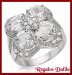 Anillo Plata Rodinada CZ Cristal Coctail Flor