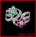 Anillo Plata Rodinada Esm. Rubes Flores