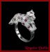Anillo Plata 925 Pantera Rubíes