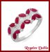 Anillo Plata Rodinada Rubies Naturales