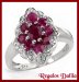 Anillo Plata Rodinada Rubies Naturales