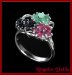 Anillo Plata 925 Esm., Zfiros y Rubes