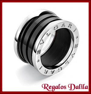 Anillo de Acero Bvlgar B-Zero Black/Plat