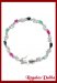 Pulsera Plata Rodinada Esm. Zaf. Rubíes