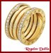 Anillo de Acero Bvlgar B-Zero Gold CZ