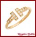 Anillo Tiffan Gold doble T Cubics