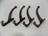 Antique set 4 Cast Iron Hooks from period Double Coat Hook