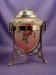 Stunning Art Nouveau Antique Solid Bronze Cookie Jar Enameled Linner 1880s