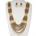 Collar y aretes multiples tiras